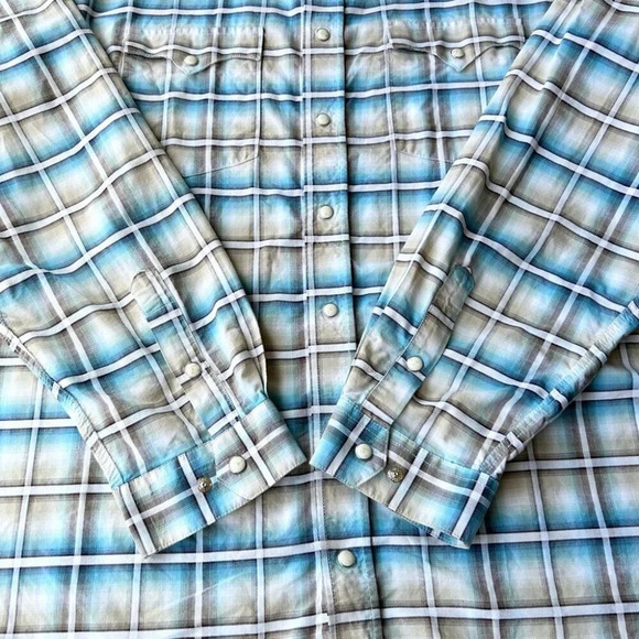 Panhandle Rough Stock Pure Cotton  Button Down Plaid Western Shirt - Picture 7 of 15